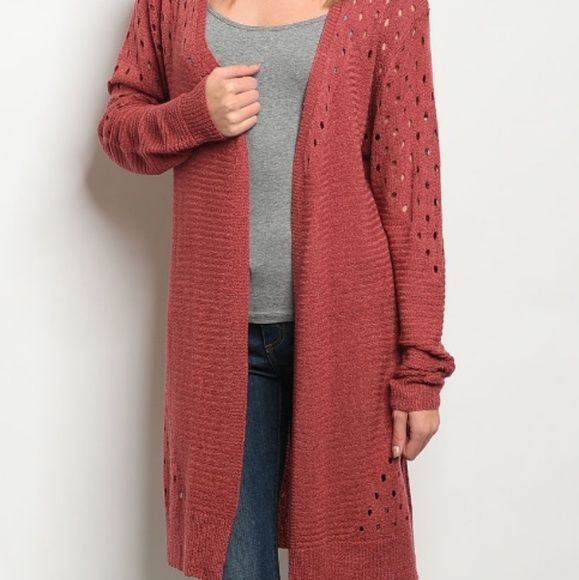 Mauve Knit Cardigan - Picture 3 of 7